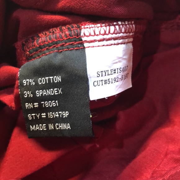 Vintage Joan Jett Tripp NYC Daang Goodman Lace up Red Jeans Size 11 denim - Picture 15 of 16